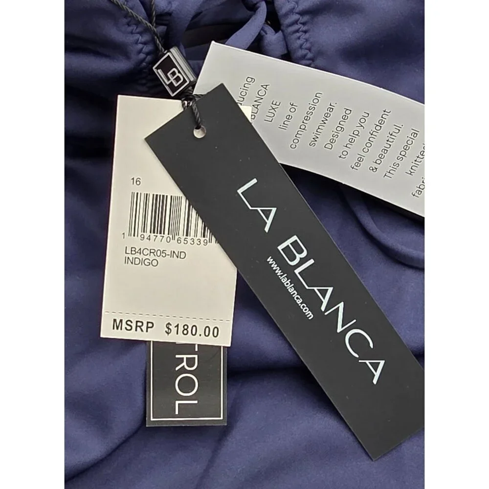 NWT Women's - La Blanca Luxe Tummy Control One Piece Swimsuit, Size 16